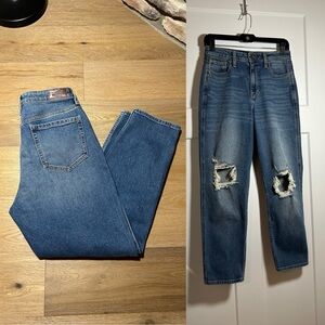 Ripped ultra high rise mom jeans, Hollister size 7